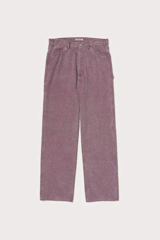 Washed Organic Canvas Pants - Purple made by Auralee