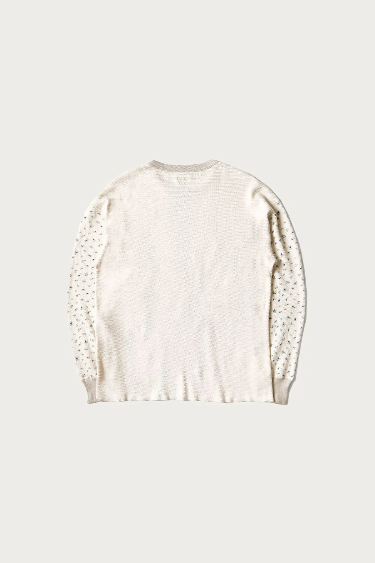 Waffle Jersey Calico Print 2TONES Long Sleeve T (KAPITAL Embroidery) - Blue sold by Canoe Club product image thumbnail 2