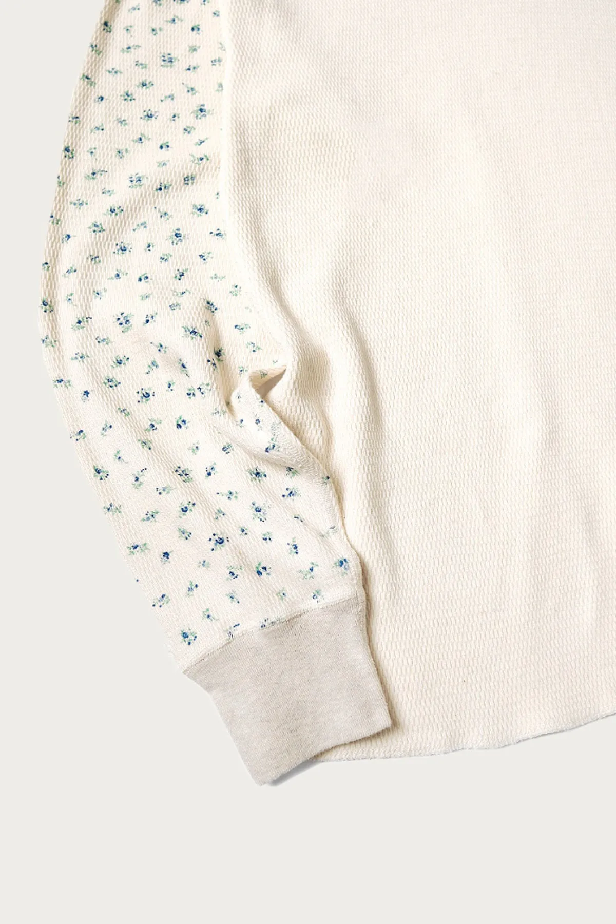 Waffle Jersey Calico Print 2TONES Long Sleeve T (KAPITAL Embroidery) - Blue sold by Canoe Club product image thumbnail 3