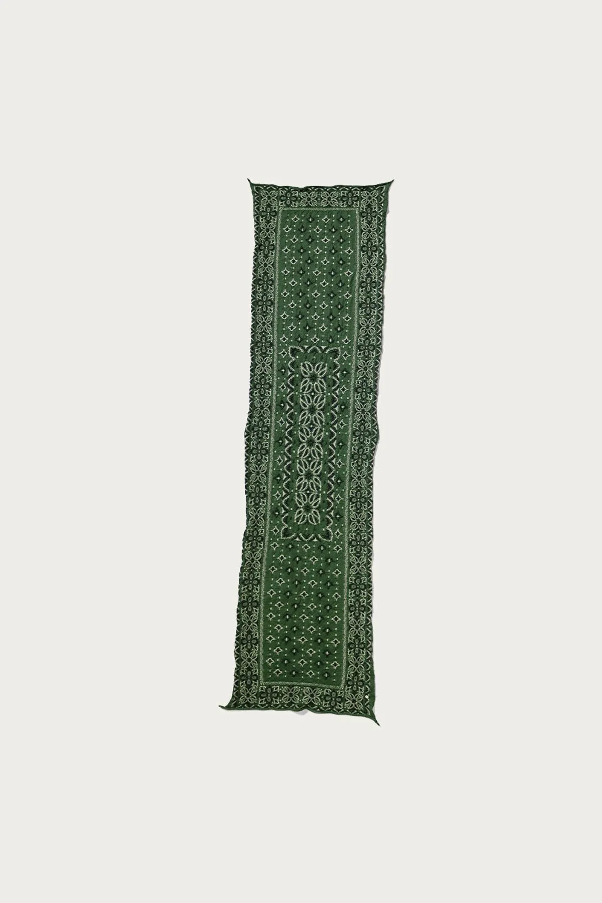 Fulling Wool Scarf Colorful BIG-MAMA BANDANA - Green sold by Canoe Club