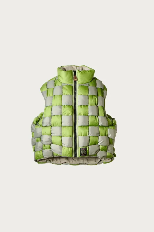 Rip-Stop Nylon DIET KEEL Weating Vest - Green made by Kapital