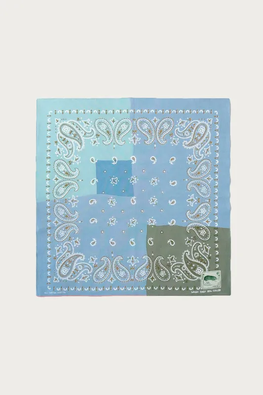 Fastcolor Selvedge Bandanna (PaisleyPatchwork) - Sax made by Kapital