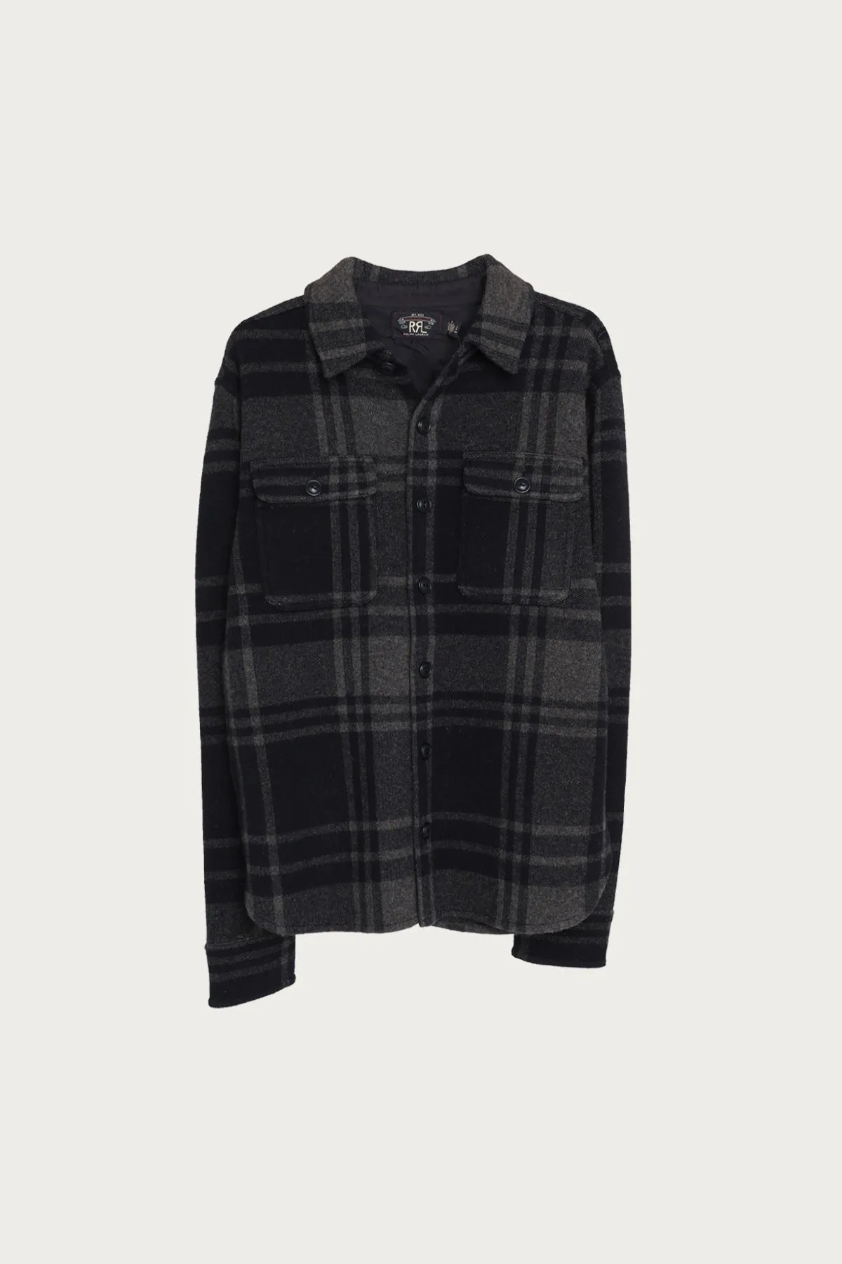 Wool/Cashmere Flannel - Black/Grey sold by Canoe Club
