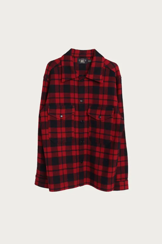 Wool Blend Flannel - Red/Black Check made by RRL