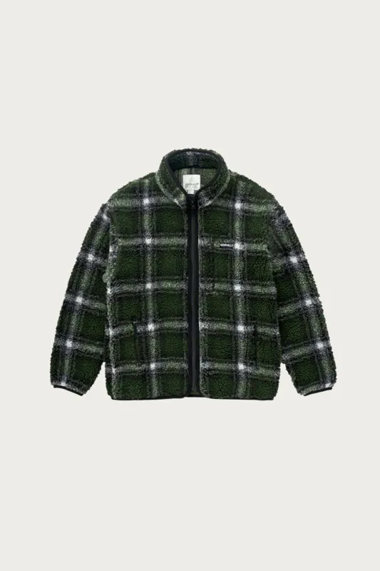 Shadow Plaid Sherpa Jacket - Olive Shadow Plaid made by Gramicci