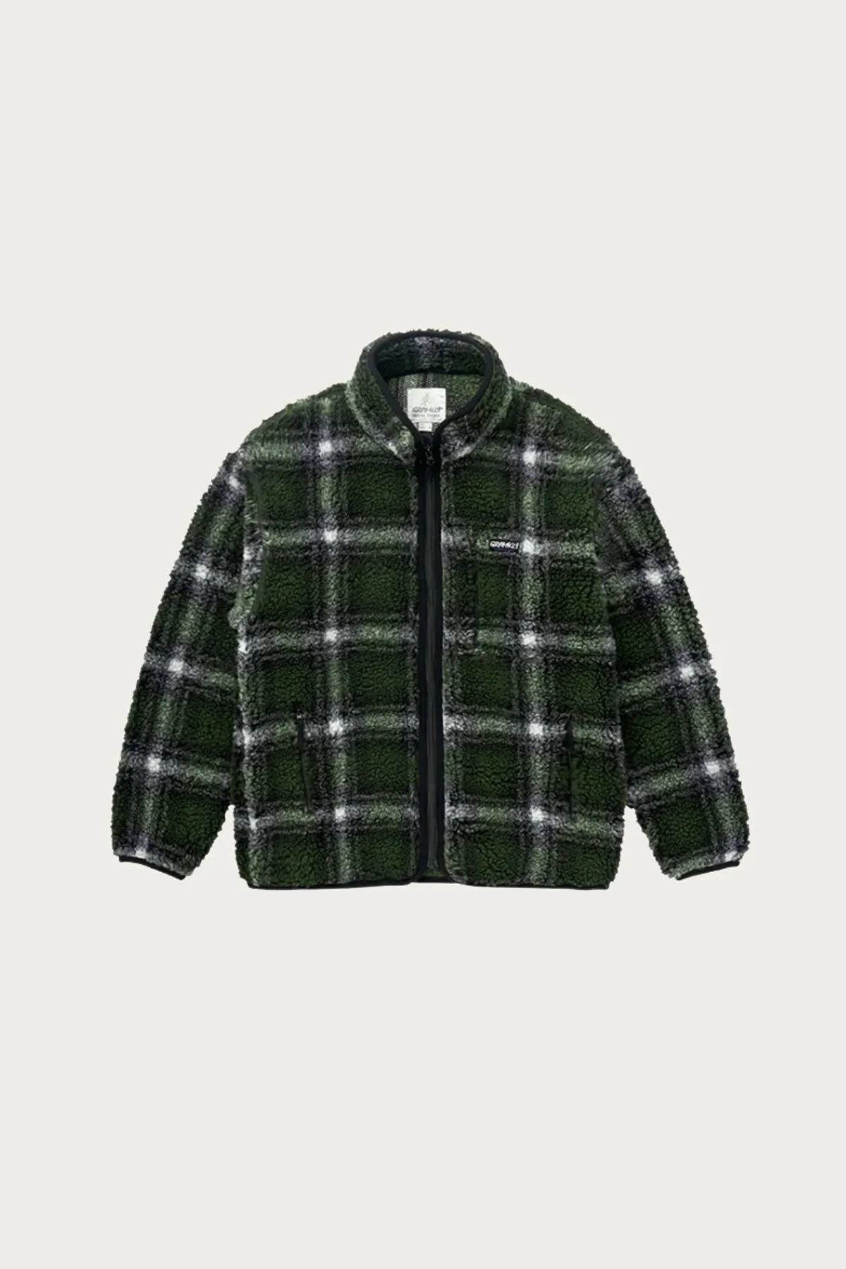Shadow Plaid Sherpa Jacket - Olive Shadow Plaid sold by Canoe Club