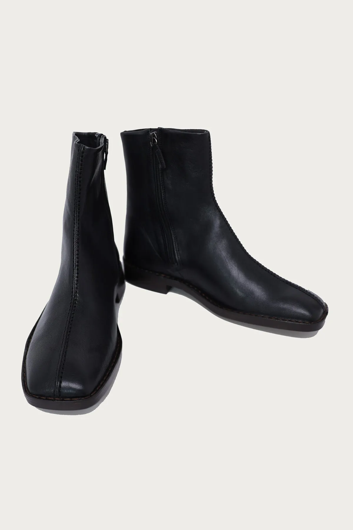 Piped Zipped Boots - Black sold by Canoe Club product image thumbnail 2