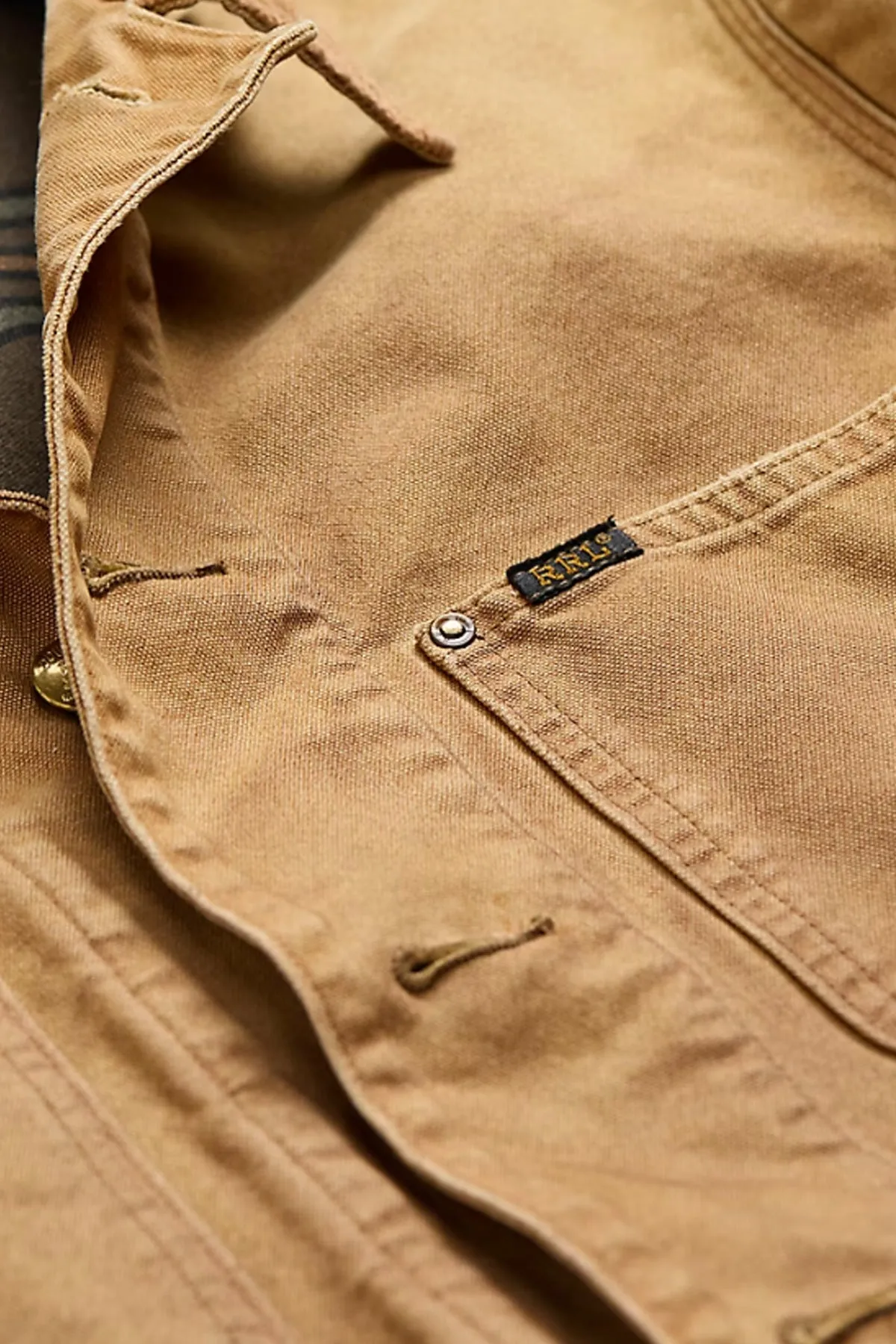 Corduroy-Collar Canvas Jacket - Vintage Khaki sold by Canoe Club product image thumbnail 3