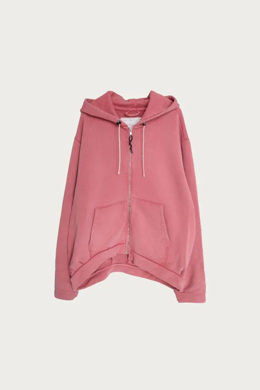 Zip Hoodie - Coral Old Dye made by Camiel Fortgens
