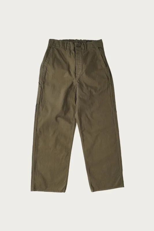 Wide Fit French Work Pants - Army Green sold by Canoe Club