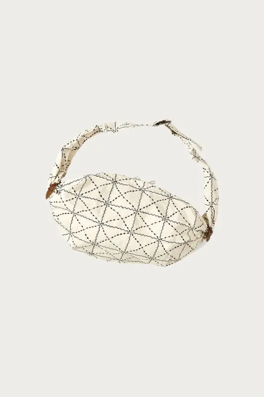 Paraffin Cloth FOLK-DOJO Embroidery SNUFKIN Bag - Natural made by Kapital