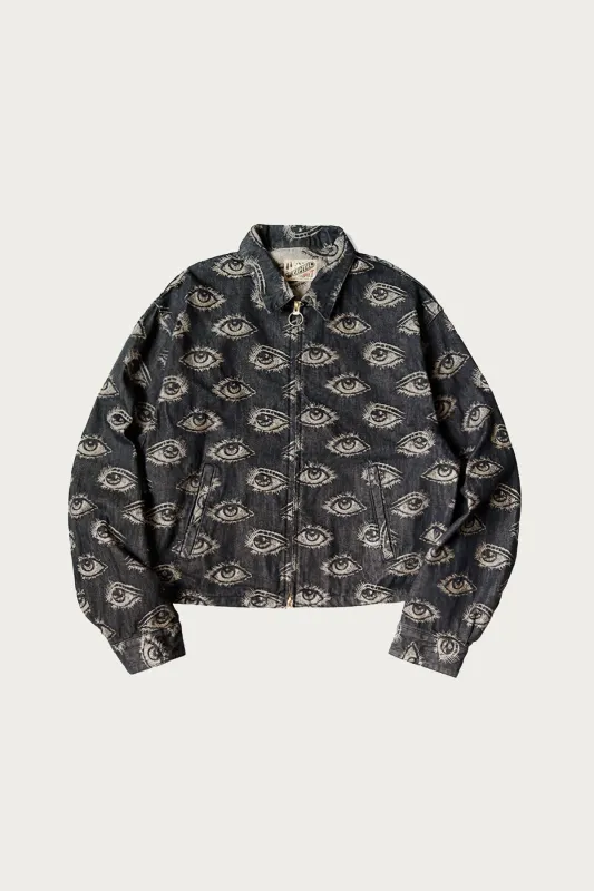 12oz SPEAKEASY Denim Drizzler JKT - Black made by Kapital