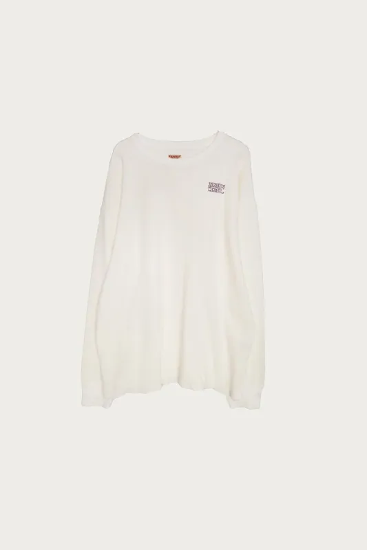 Waffle Jersey Long Sleeve T (KAPITAL Embroidery) - White made by Kapital
