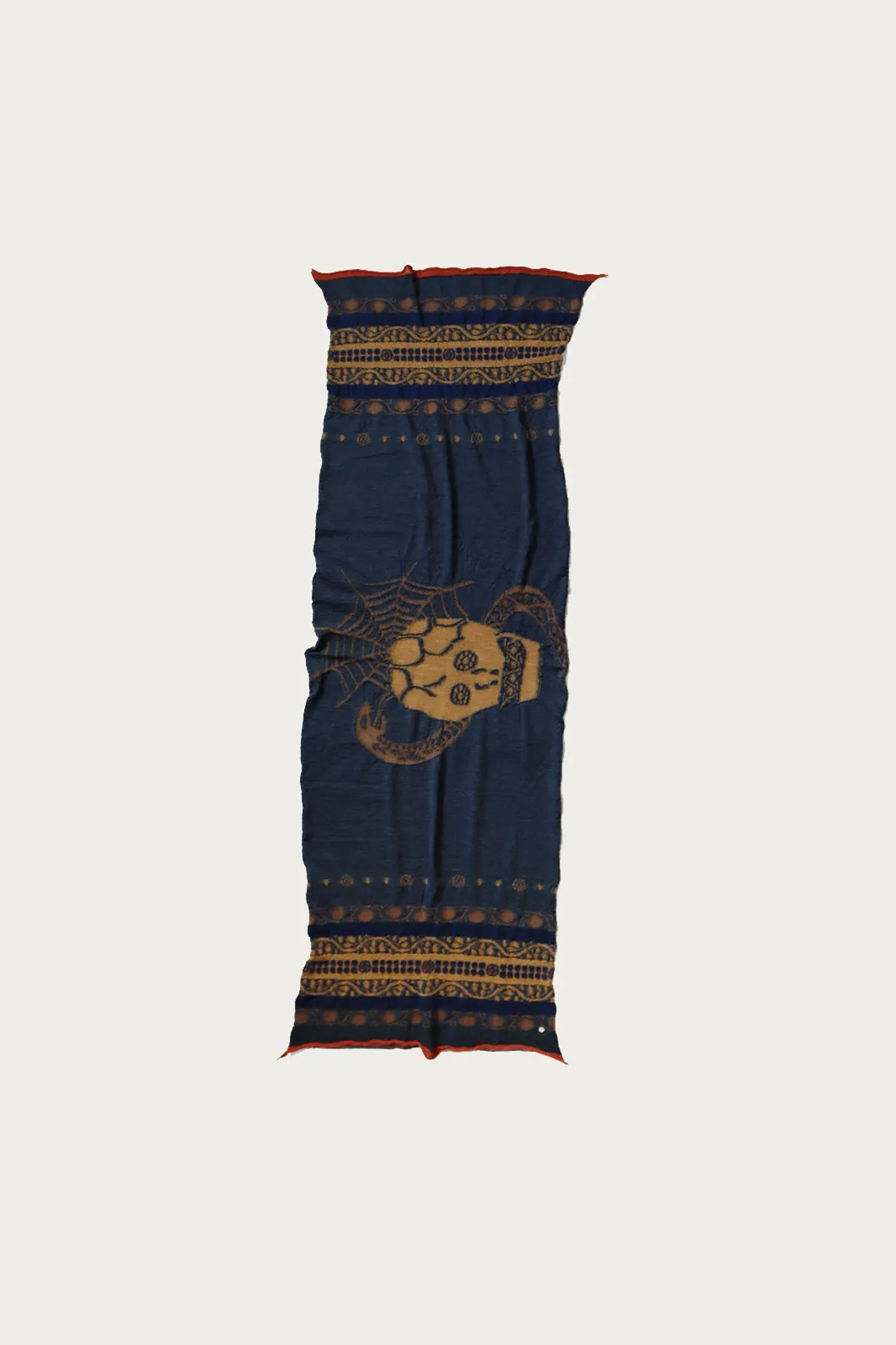 Fulling Wool Scarf COPTIC SKULL - Navy sold by Canoe Club