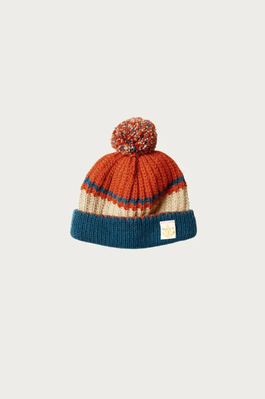 3G Wool Cable Knit Cap - Orange made by Kapital