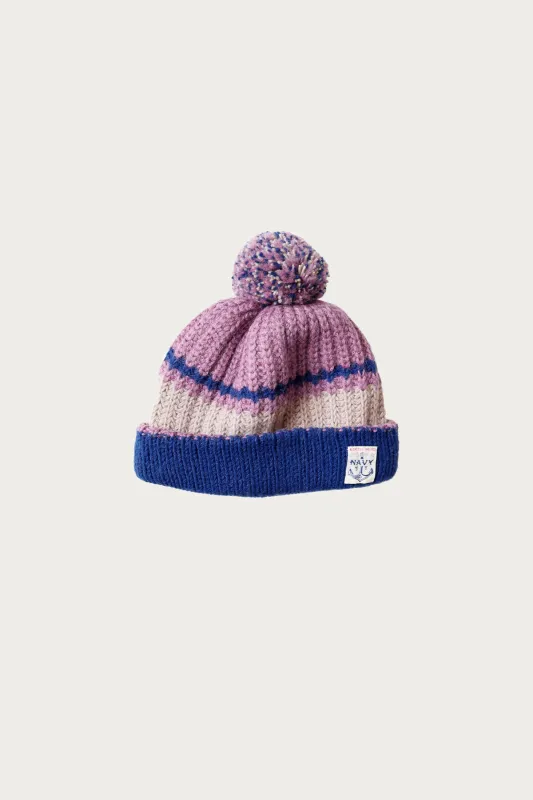 3G Wool Cable Knit Cap - Purple made by Kapital