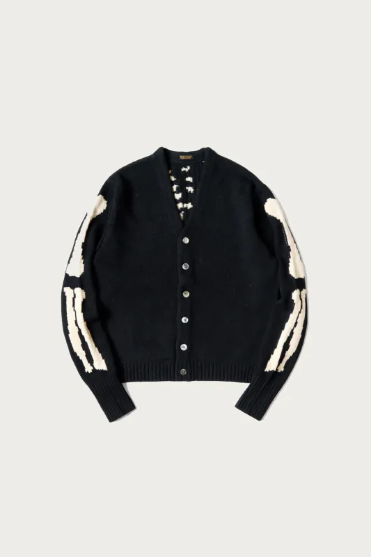 5G Wool Bone Short Cardigan - Black made by Kapital