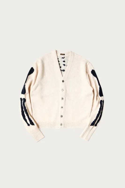 5G Wool Bone Short Cardigan - Natural made by Kapital
