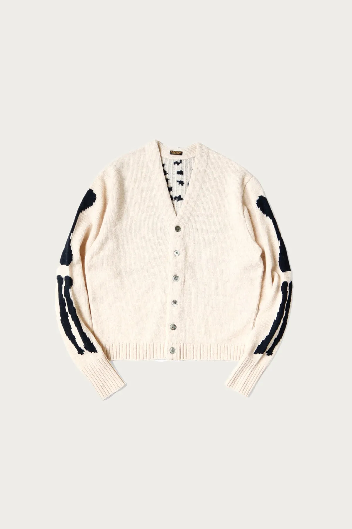 5G Wool Bone Short Cardigan - Natural sold by Canoe Club
