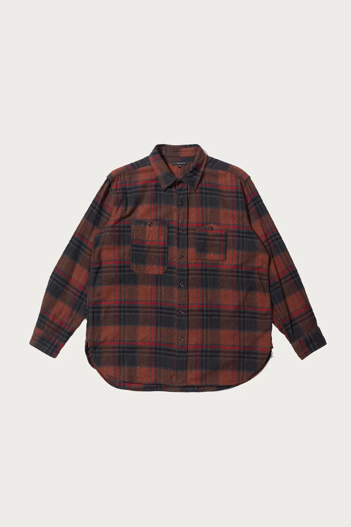 Work Shirt - Orange/Red Cotton Plaid Flannel sold by Canoe Club