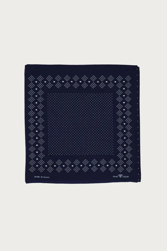 Indigo Selvedge Discharge Bandana - Indigo made by Wythe NY