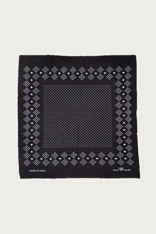 Indigo Selvedge Discharge Bandana - Black made by Wythe NY