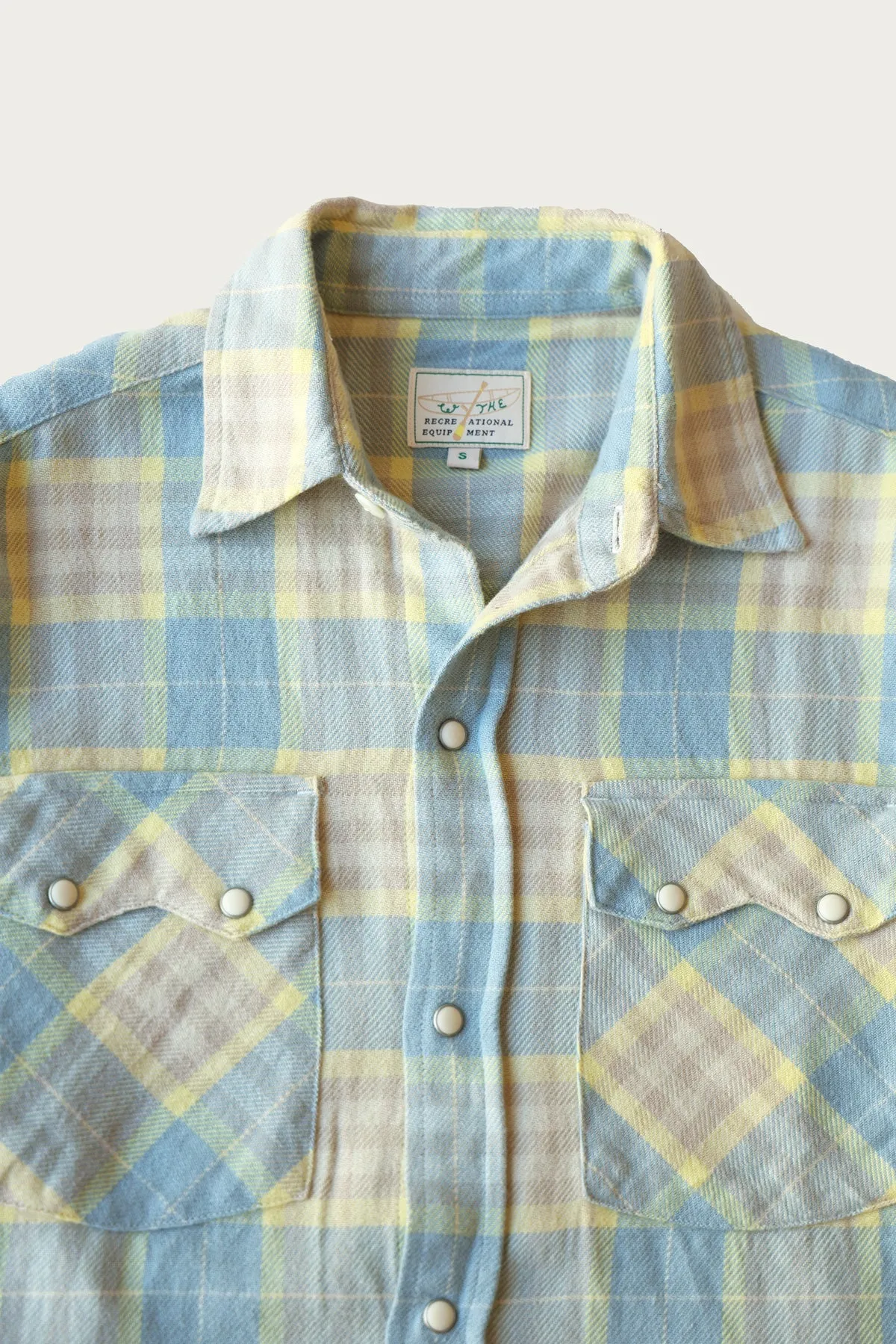 Washed Flannel Pearlsnap Shirt - Sand Dunes Sunrise sold by Canoe Club product image thumbnail 2