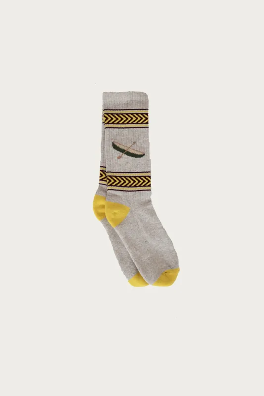 Recycled Cotton Jacquard Socks - Canoe made by Wythe NY