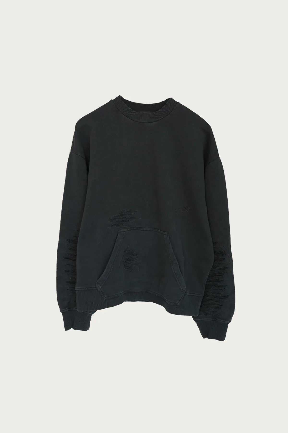 Distressed Numbers Crewneck - Dark Gray sold by Canoe Club
