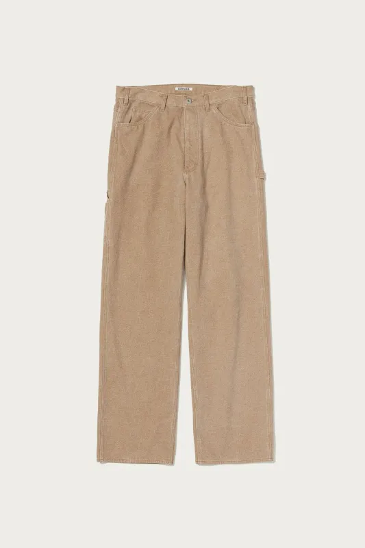 Washed Organic Canvas Pants - Light Brown made by Auralee