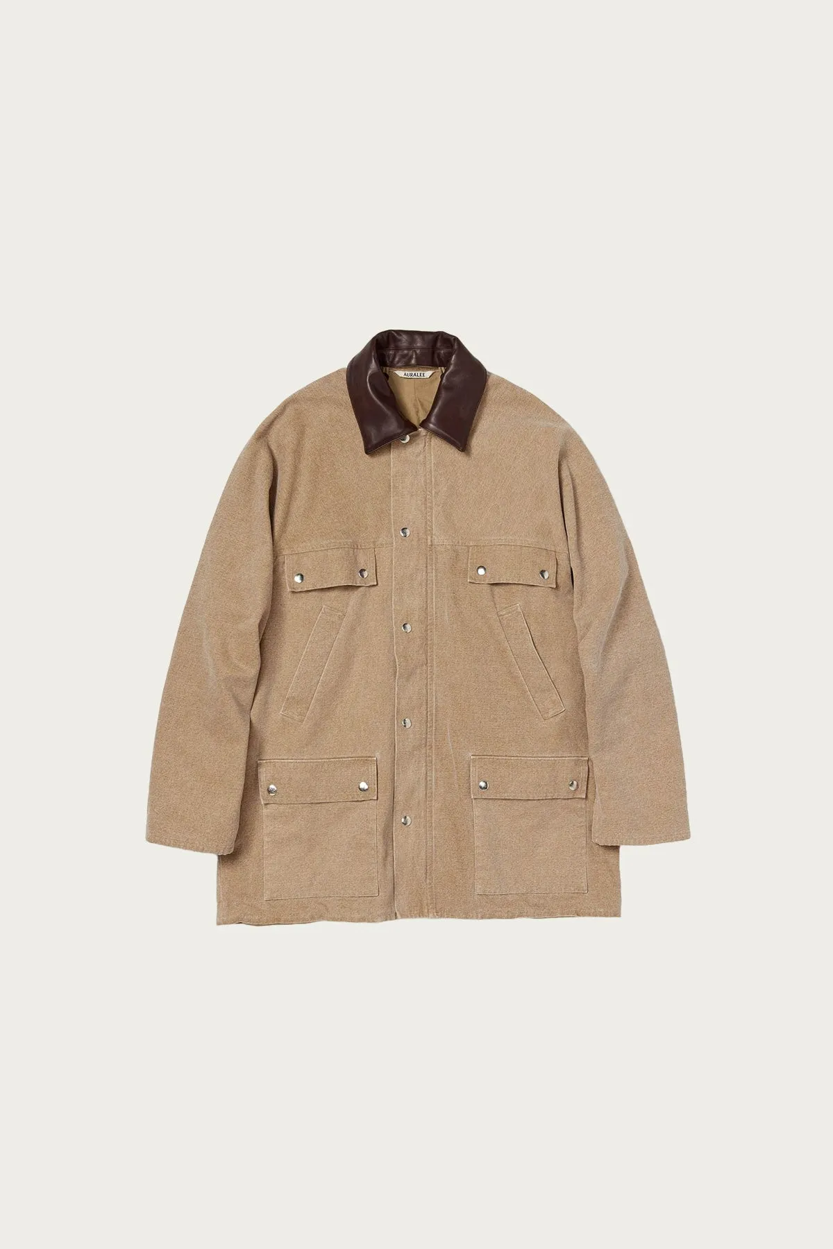Washed Organic Canvas Hunting Blouson - Light Brown sold by Canoe Club