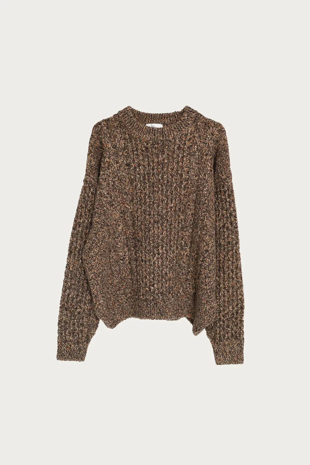 Cashmere Nep Cable Sweater - Beige Brown sold by Canoe Club