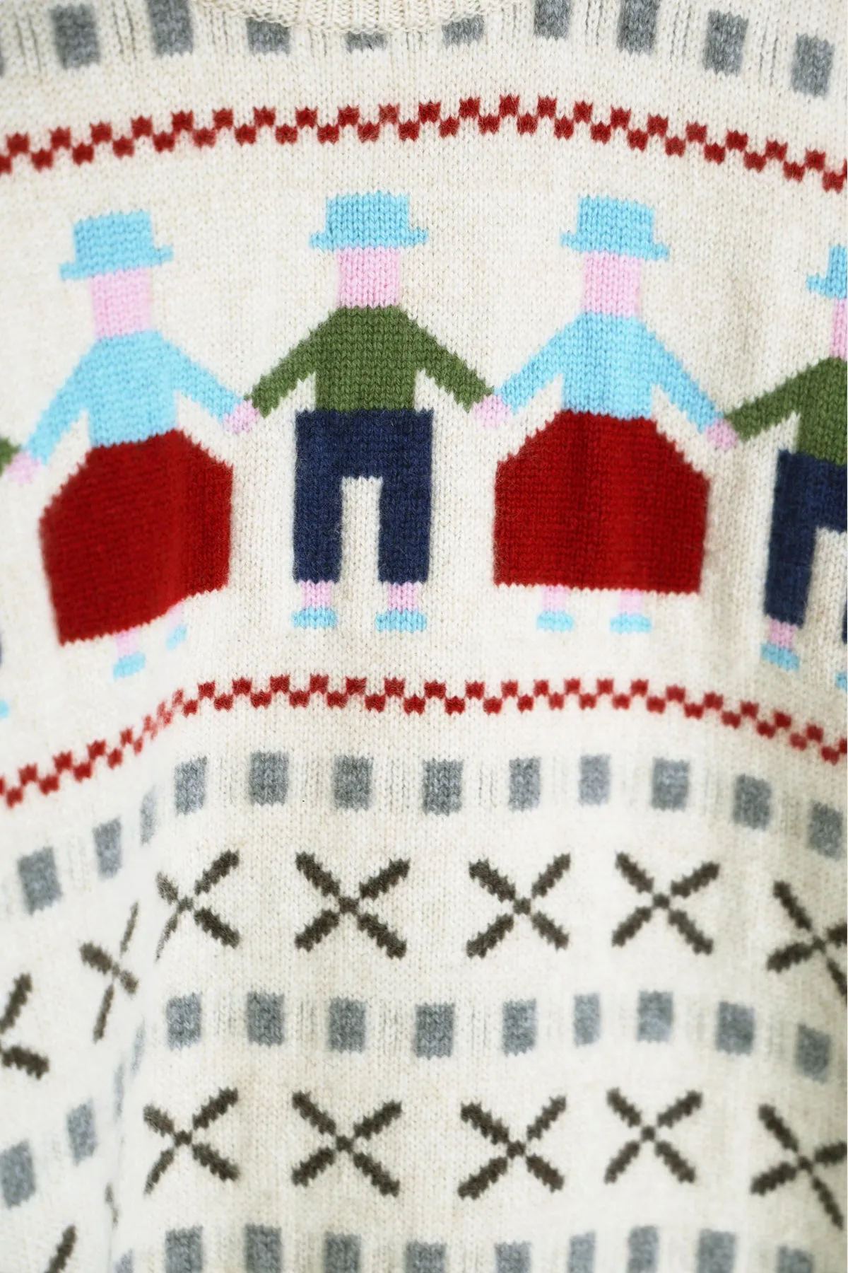 Cashmere Jacquard Sweater - White/Beige sold by Canoe Club product image thumbnail 2