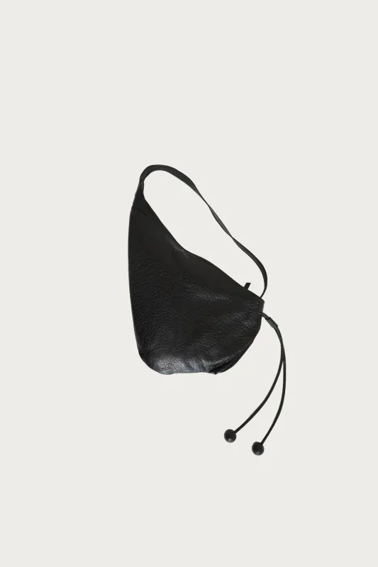 Textured Leather Saddle Bag - Black made by Marni