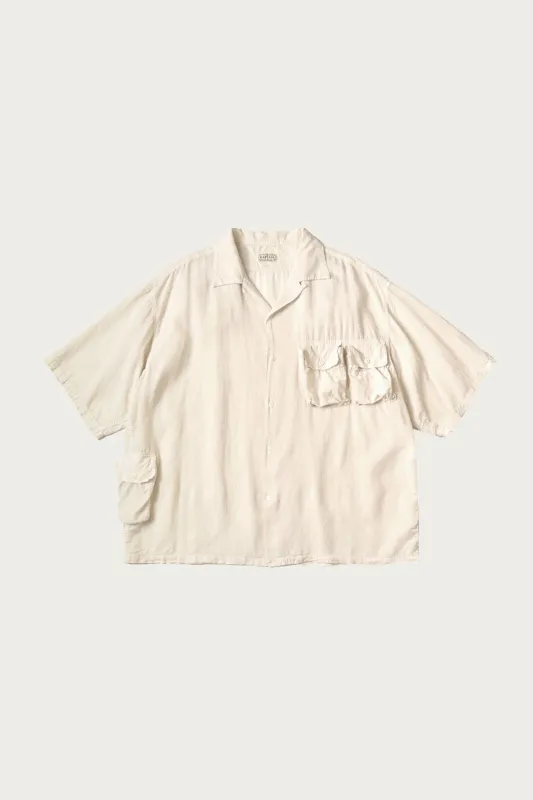 Soft Linen HUNTING NAM Aloha Shirt - Natural made by Kapital