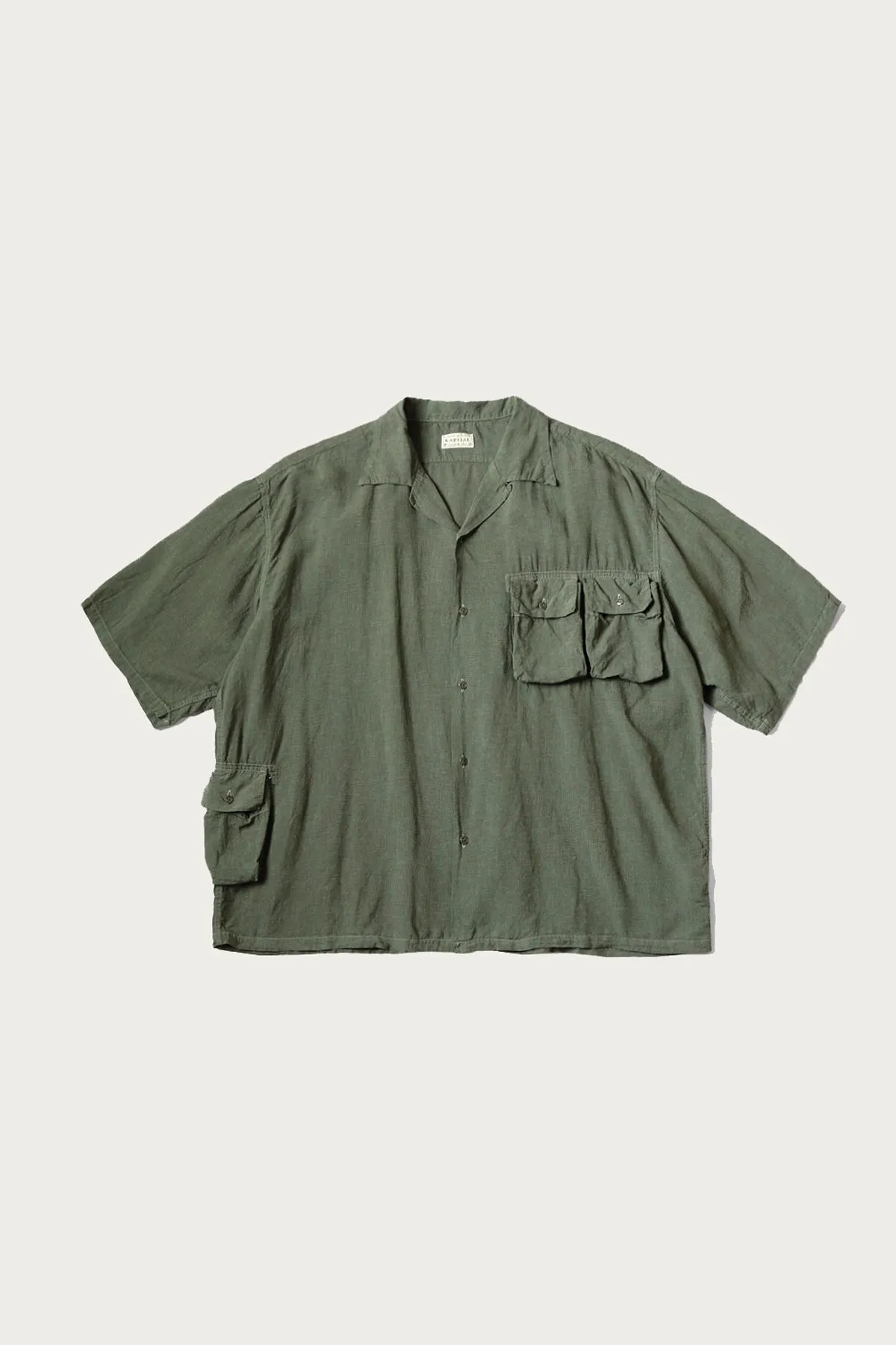 Soft Linen HUNTING NAM Aloha Shirt - Khaki sold by Canoe Club