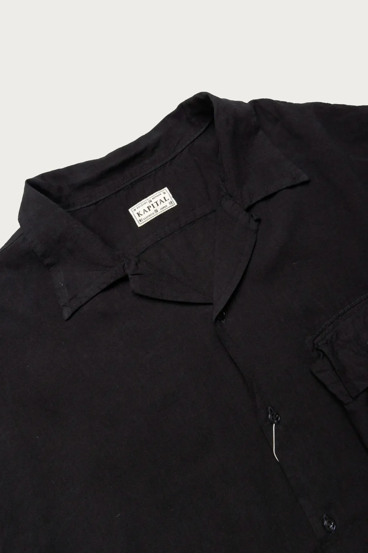Soft Linen HUNTING NAM Aloha Shirt - Black sold by Canoe Club product image thumbnail 3