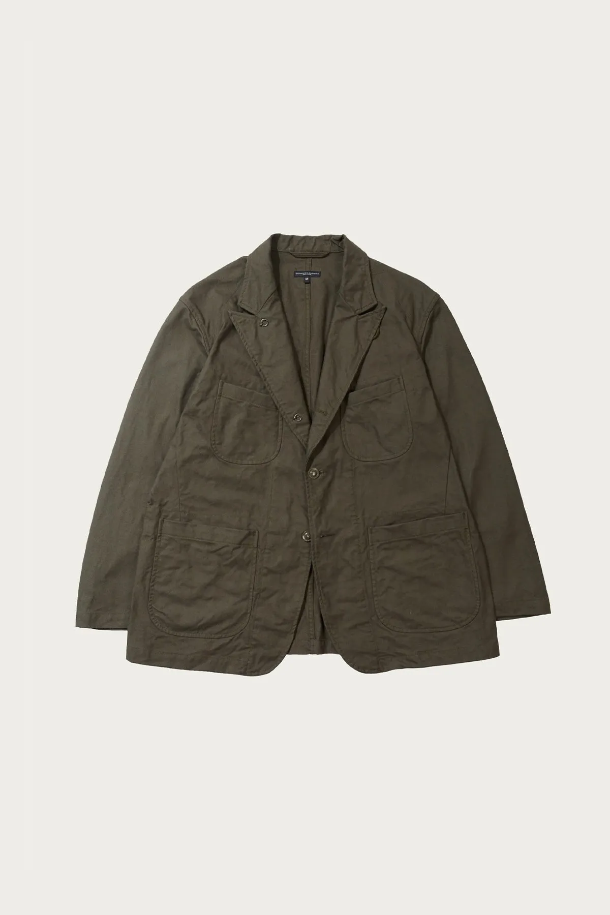 Bedford Jacket - Olive Cotton Brushed Herringbone sold by Canoe Club