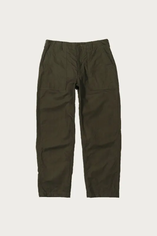 Fatigue Pant - Olive Cotton Brushed Herringbone made by Engineered Garments