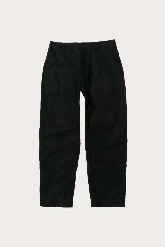 Fatigue Pant - Black Cotton Brushed Herringbone sold by Canoe Club