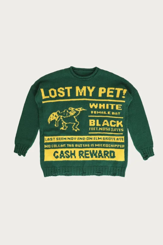Missing Poster Crewneck Sweater - Green/Yellow made by Maison Margiela