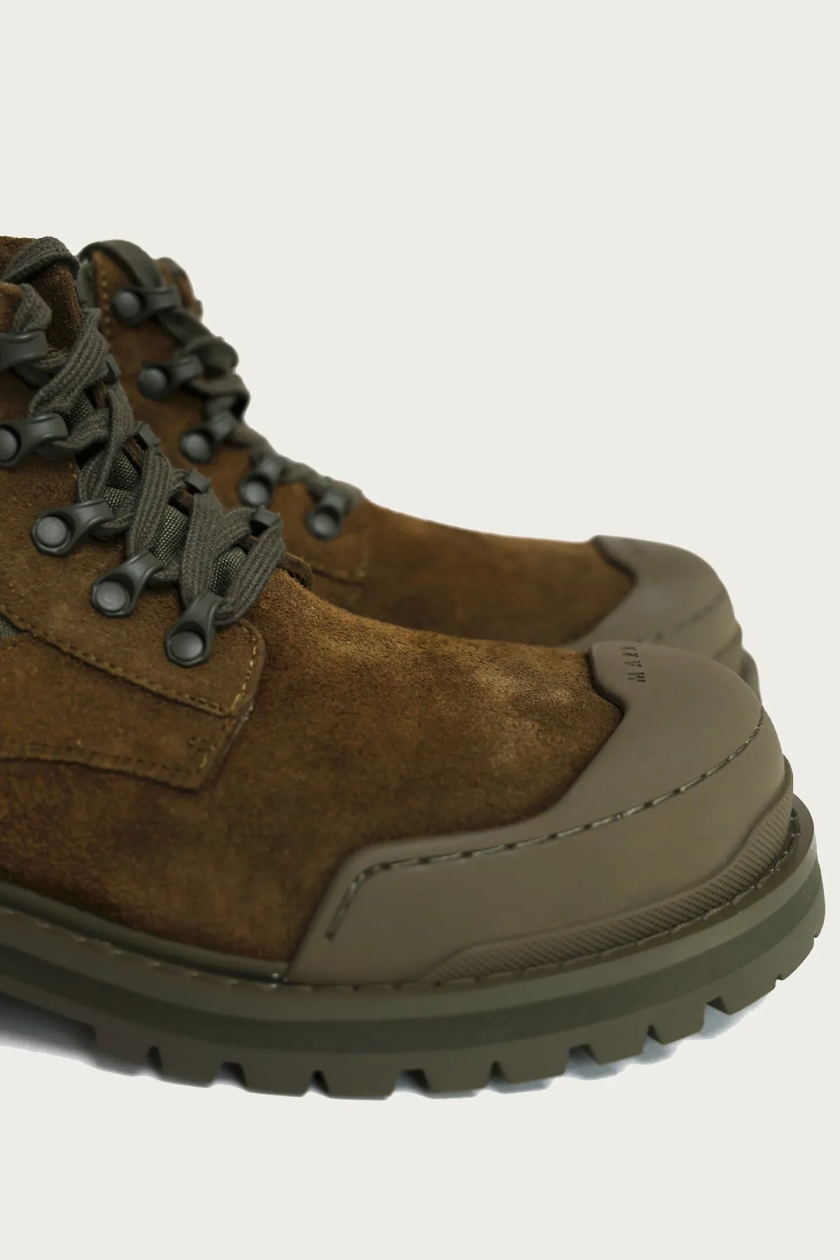 Green Suede Combat Boot - Brown/Green sold by Canoe Club product image thumbnail 4