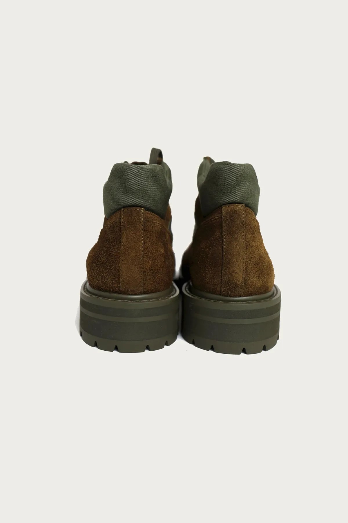 Green Suede Combat Boot - Brown/Green sold by Canoe Club product image thumbnail 2