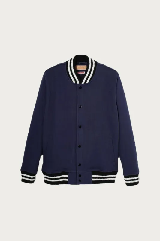 Thompkins Sweat Award Jacket - Navy made by Canoe Club