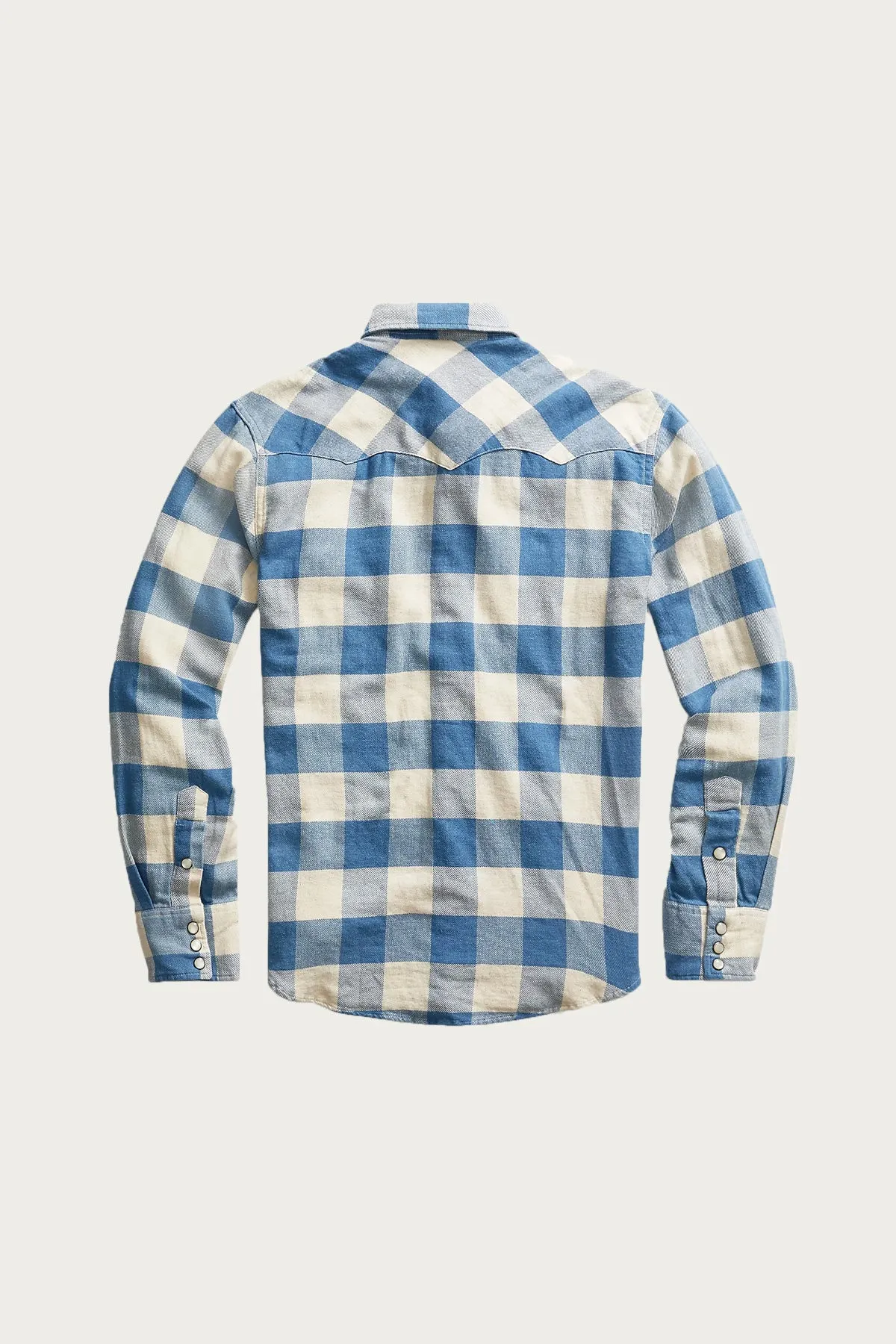 Slim Fit Plaid Twill Western Shirt - Indigo/Cream sold by Canoe Club product image thumbnail 2