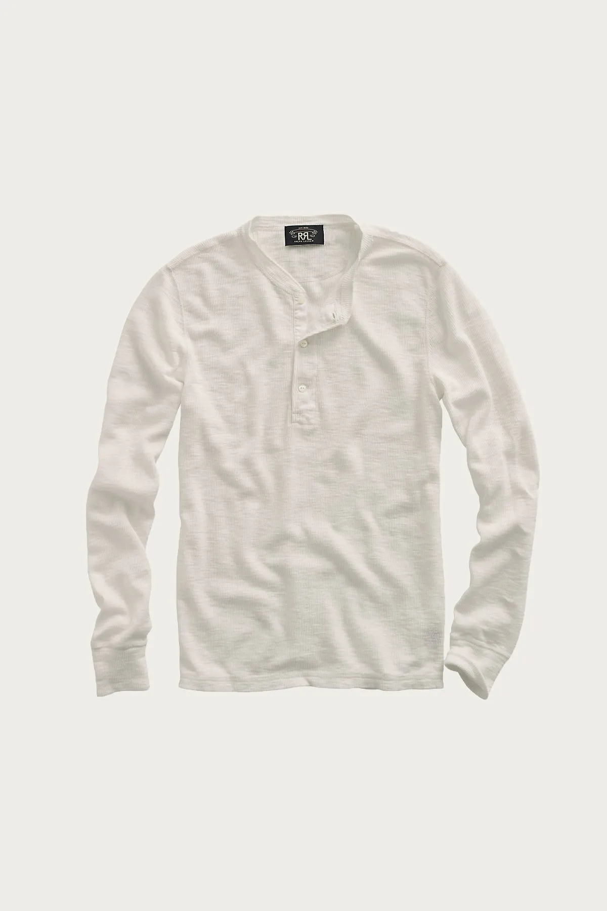 Waffle-Knit Henley Shirt - White sold by Canoe Club