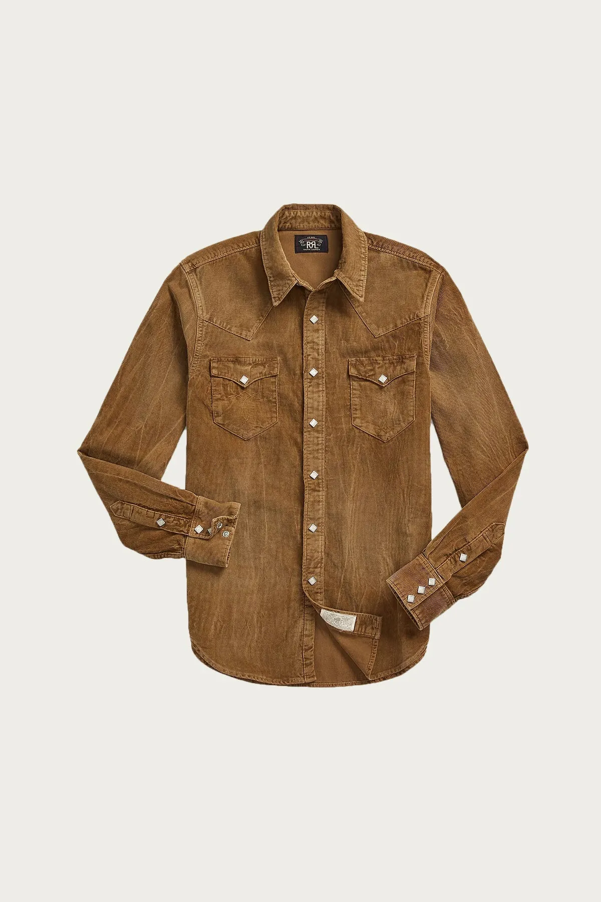 Slim Fit Corduroy Western Shirt - Tan sold by Canoe Club