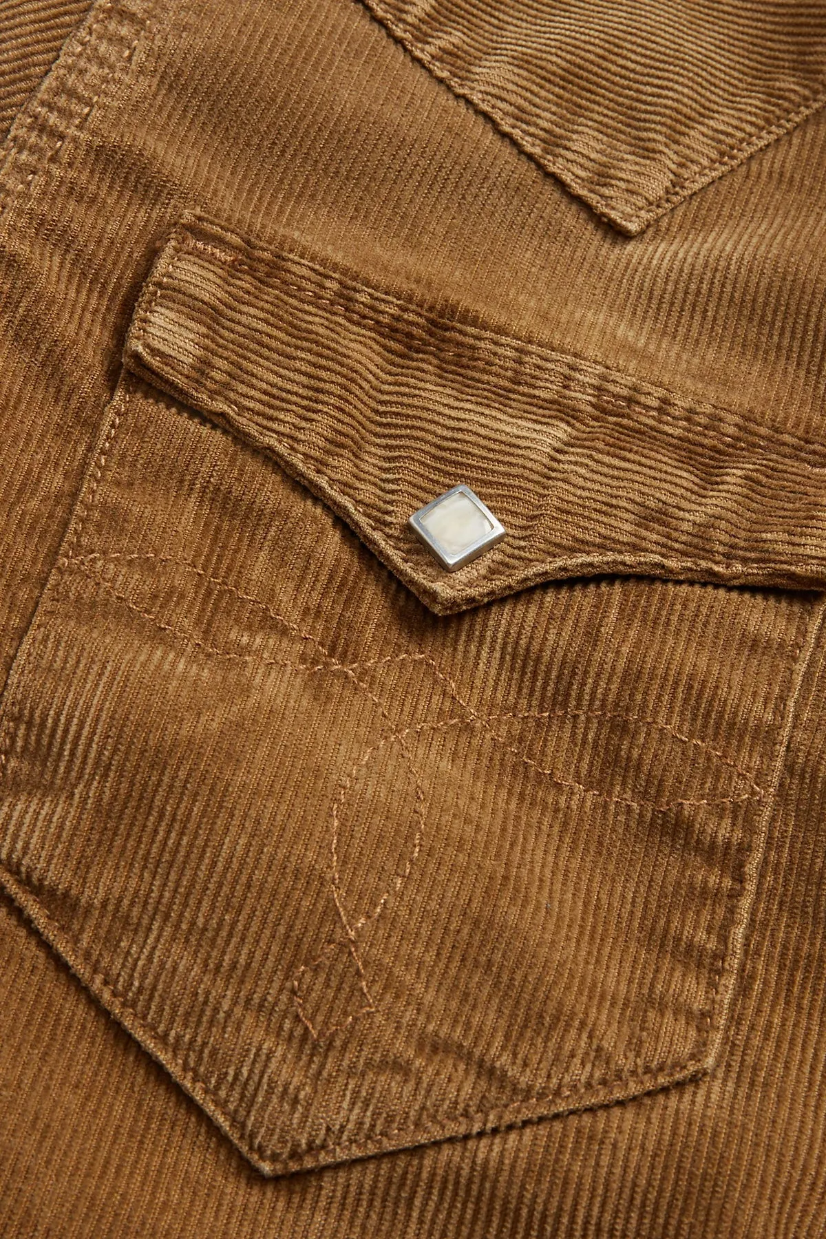 Slim Fit Corduroy Western Shirt - Tan sold by Canoe Club product image thumbnail 3