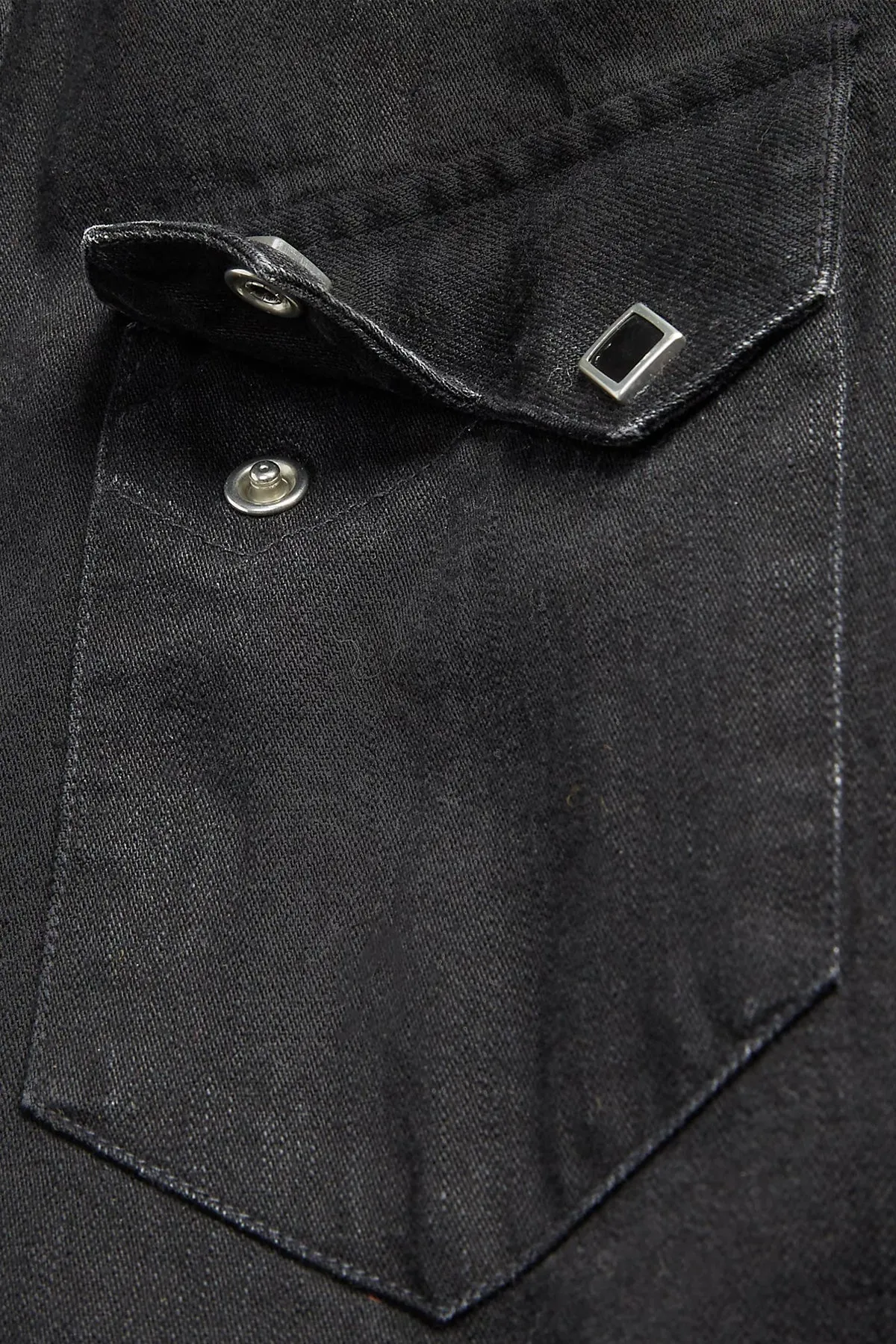 Slim Fit Denim Western Shirt - Black sold by Canoe Club product image thumbnail 3