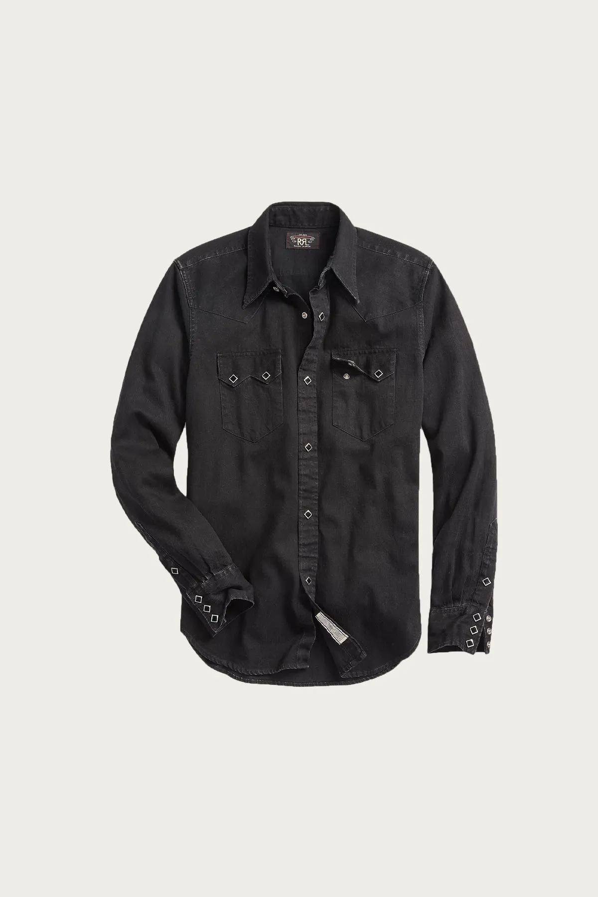 Slim Fit Denim Western Shirt - Black sold by Canoe Club
